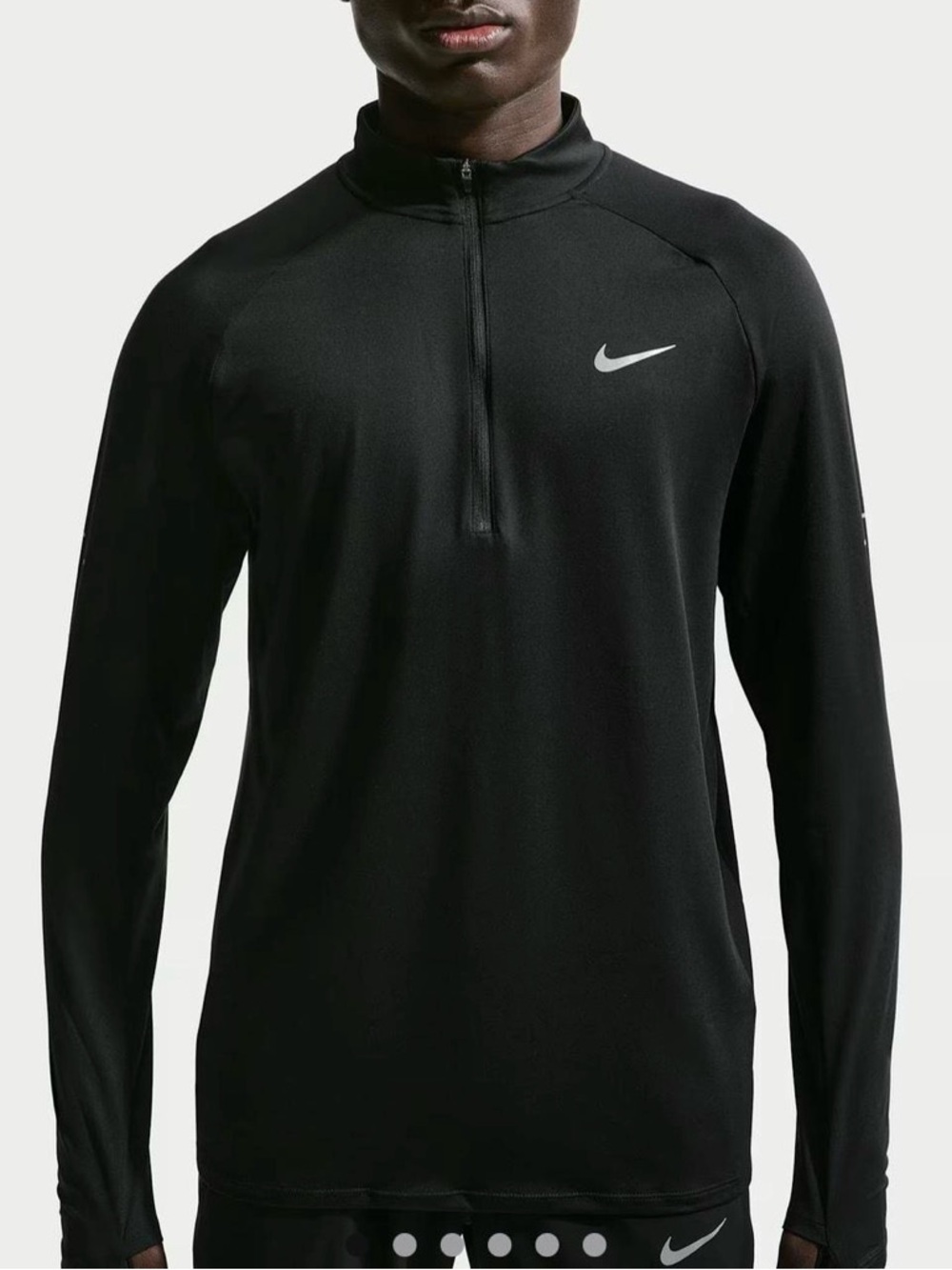 Nike Black Men’s Half-Zip Performance Top with Reflective Swoosh